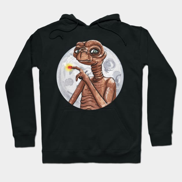 ET and Moon Hoodie by Pendientera